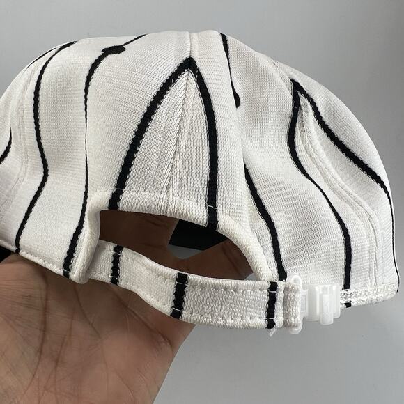 VTG Hanshin Tigers Pinstripe Slide Strapback Japanese Nippon Baseball Cap Hat - Picture 7 of 9